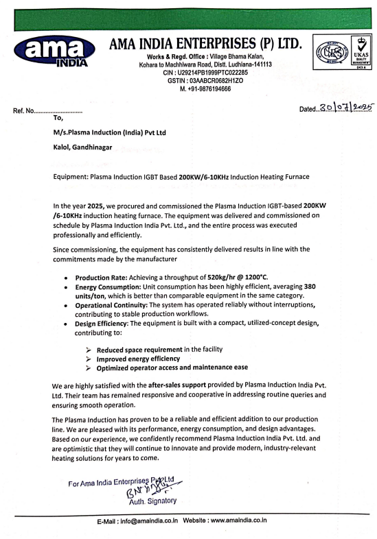 AMA INDIA ENTERPRISES P. LTD. (200KW)